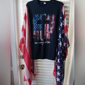Upcycled Patriotic TShirt/Poncho